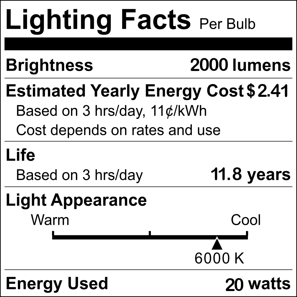 E12 6000K 20W